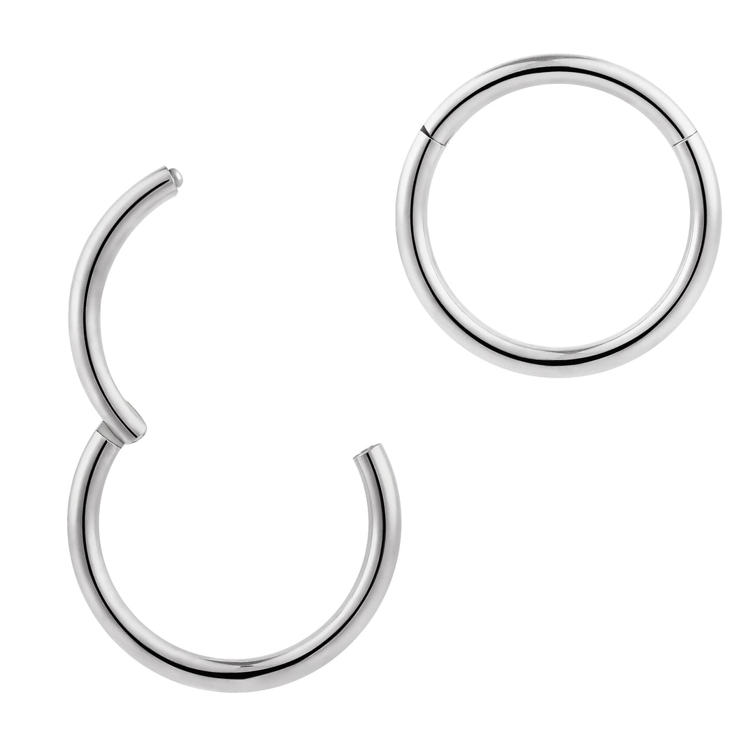 1 Piece 16G Stainless Steel Polished Hinged Hoop Segment Nose Ring Earring 6mm – 16mm