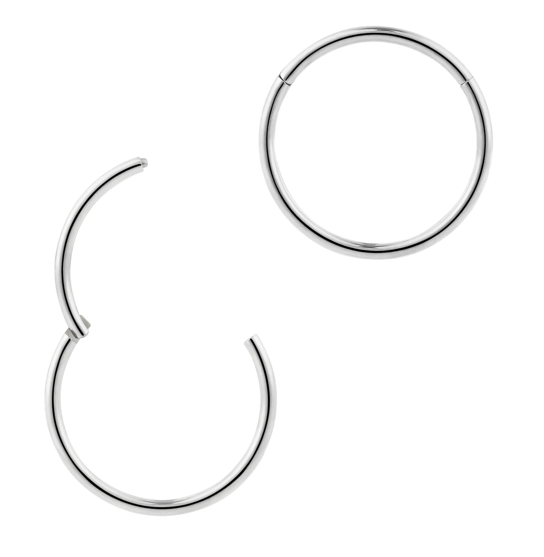 1 Piece 20G (thinnest) Stainless Steel Polished Hinged Hoop Segment Nose Ring Earring 6mm – 10mm