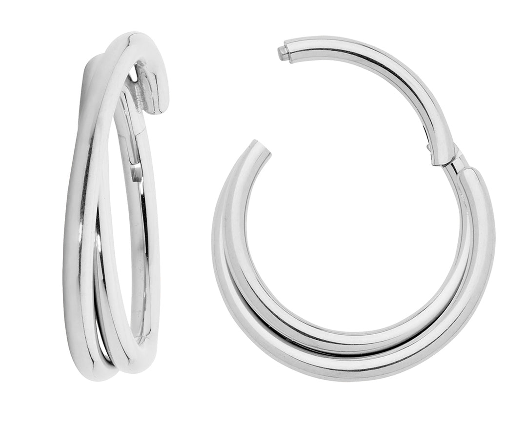 1 Piece 16G Titanium Double Twist Hinged Hoop Segment Ring Earring 8mm 10mm