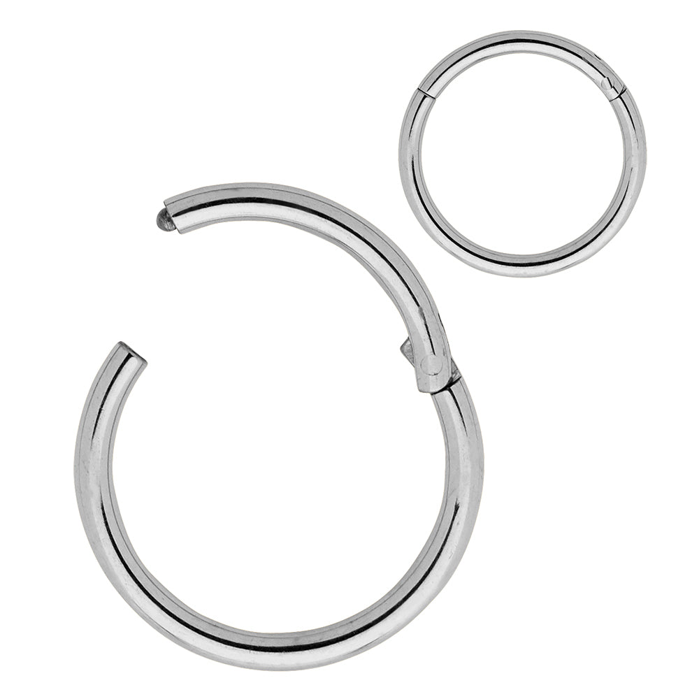 1 Piece 6G (thickest) Titanium Polished Hinged Hoop Segment Ring Earring 10mm-20mm